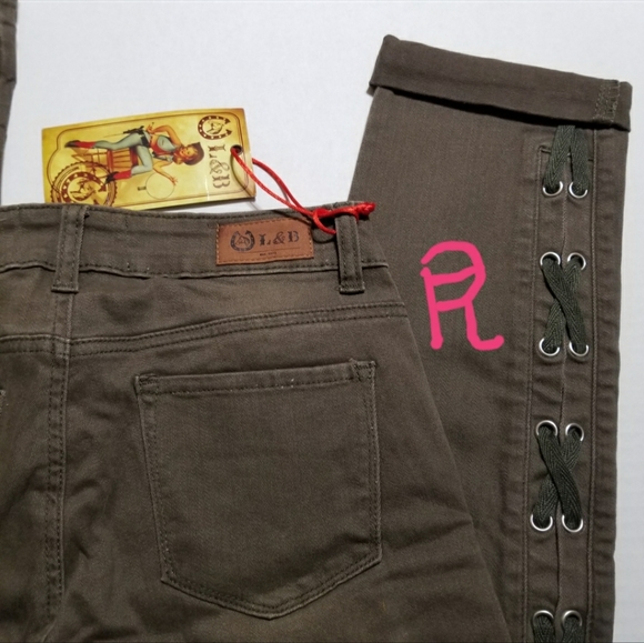 💖 L&B LUCKY & BLESSED KHAKIS JEANS SIZE 4 - Picture 4 of 7